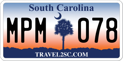 SC license plate MPM078