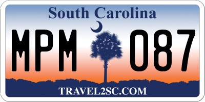 SC license plate MPM087