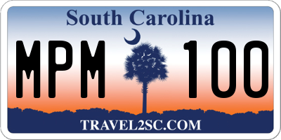 SC license plate MPM100