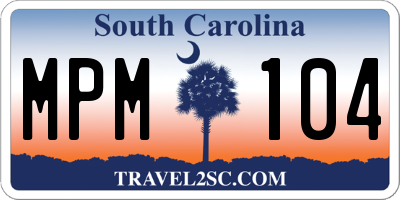 SC license plate MPM104