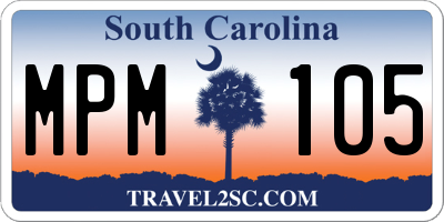 SC license plate MPM105