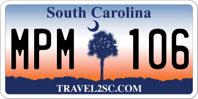 SC license plate MPM106