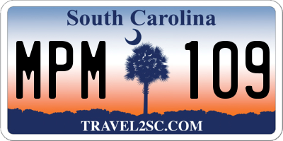 SC license plate MPM109