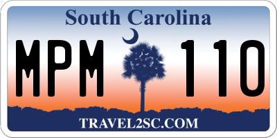 SC license plate MPM110