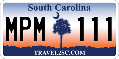 SC license plate MPM111