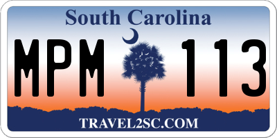 SC license plate MPM113