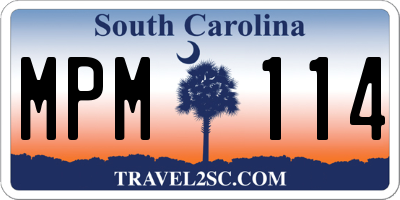 SC license plate MPM114