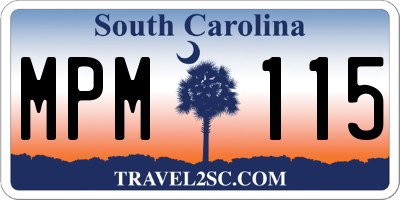 SC license plate MPM115
