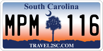 SC license plate MPM116