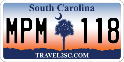 SC license plate MPM118