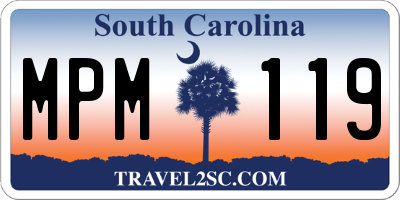 SC license plate MPM119