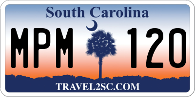 SC license plate MPM120