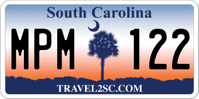 SC license plate MPM122