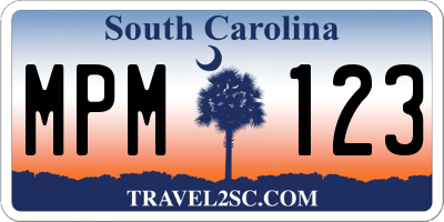 SC license plate MPM123