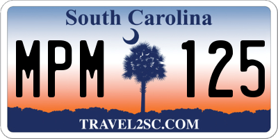 SC license plate MPM125