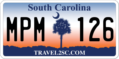 SC license plate MPM126