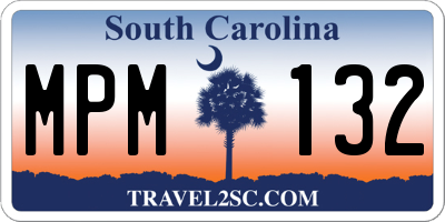 SC license plate MPM132