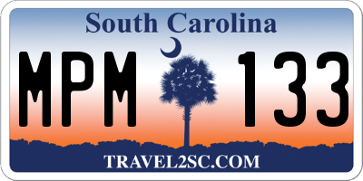 SC license plate MPM133