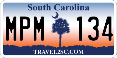 SC license plate MPM134