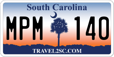 SC license plate MPM140