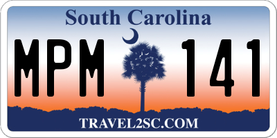 SC license plate MPM141