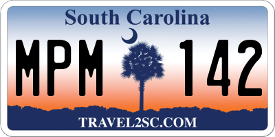 SC license plate MPM142