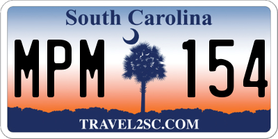 SC license plate MPM154