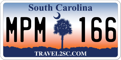 SC license plate MPM166