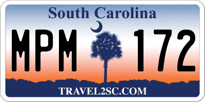 SC license plate MPM172