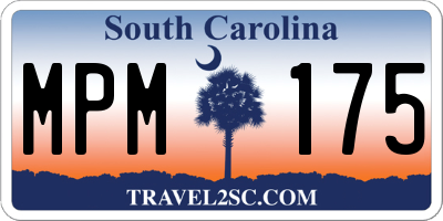 SC license plate MPM175