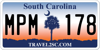 SC license plate MPM178