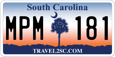 SC license plate MPM181