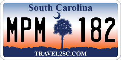SC license plate MPM182