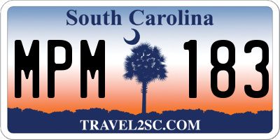 SC license plate MPM183