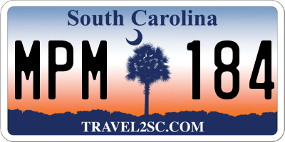 SC license plate MPM184