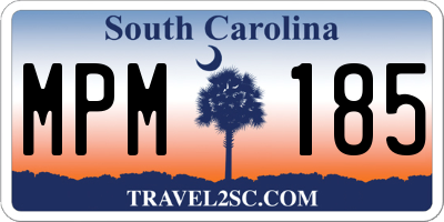 SC license plate MPM185
