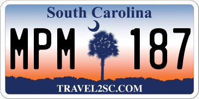 SC license plate MPM187