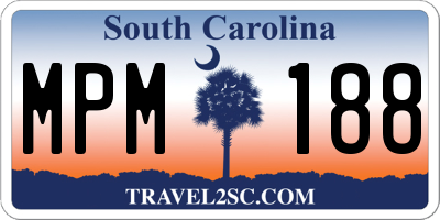 SC license plate MPM188