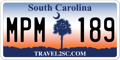 SC license plate MPM189