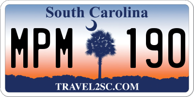 SC license plate MPM190
