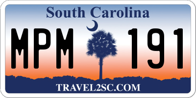 SC license plate MPM191