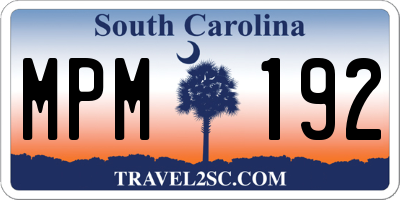 SC license plate MPM192