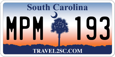 SC license plate MPM193