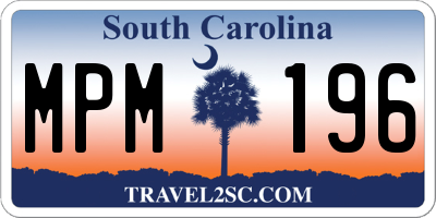 SC license plate MPM196