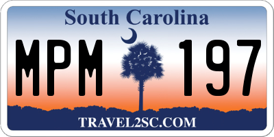 SC license plate MPM197