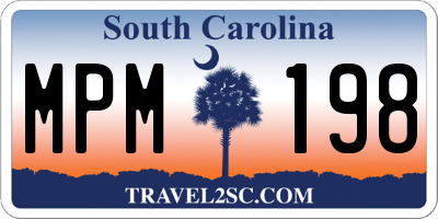 SC license plate MPM198