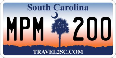 SC license plate MPM200