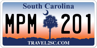 SC license plate MPM201