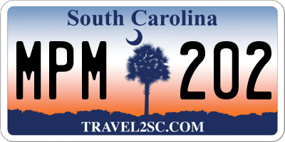 SC license plate MPM202