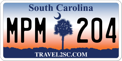 SC license plate MPM204